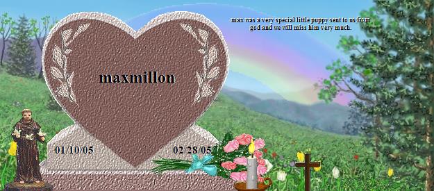 maxmillon's Rainbow Bridge Pet Loss Memorial Residency Image